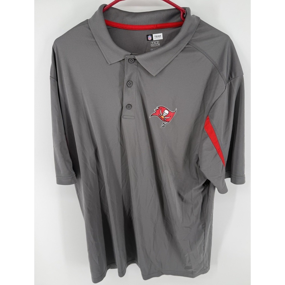 NFL Team Apparel TX3 Cool Tampa Bay Buccaneers Gray Polo Shirt Men's 2XL